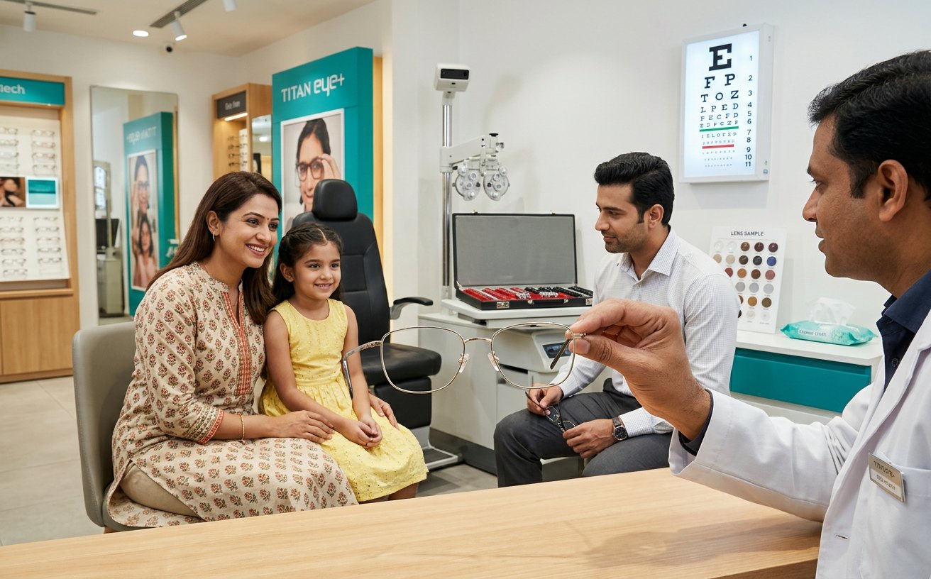 Titan Eye+ campaign creative: An annual eye check campaign frame
